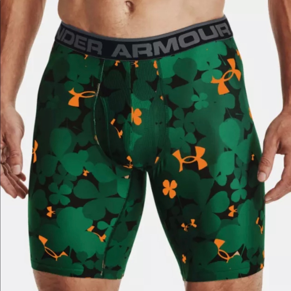 Under Armour Boxers Mens BoxerJock Vine Green Shamrock 6 Inch